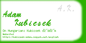 adam kubicsek business card